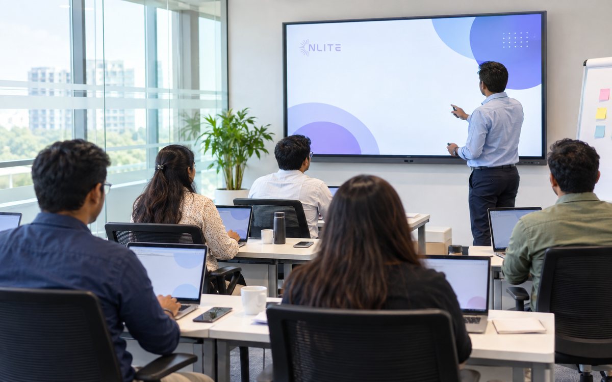 Indian corporate professionals in a hands-on training workshop.